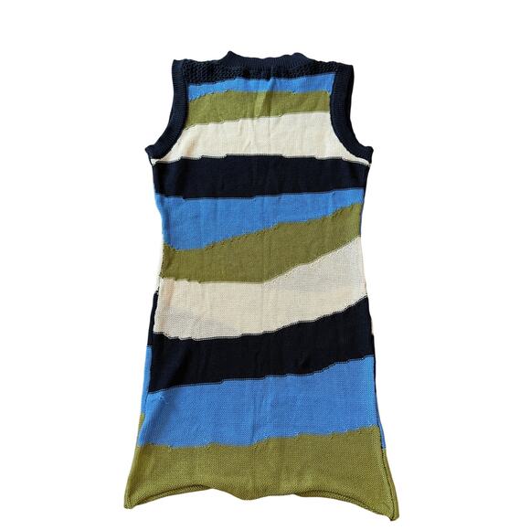 Micas Knit Contrast Tank Mini Dress Boho Breezy Resort XL - Picture 3 of 5